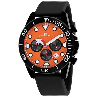 Oceanaut Men's Orange Dial Watch In Black