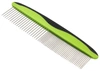 Pet Life Dnu Unprofitable  Grip Ease Wide & Narrow Tooth Grooming Pet Comb In Green
