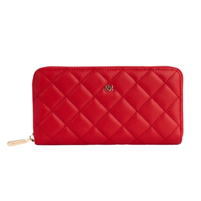 Gunas New York Uptown Quilted Wallet In Red