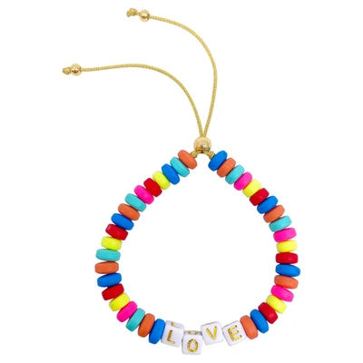 Adornia Neon Donut Bead Love Bracelet In White