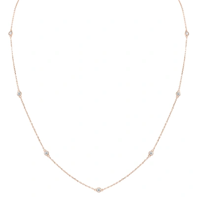 Monary 14k Rose Gold 0.25 Ct. Tw. Diamond Necklace In White