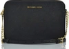 Michael Kors Jet Set Leather Crossbody Bag In Black