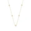Rachel Glauber Rg 14k Gold Plated With Diamond Cubic Zirconia Halo Mariner Link Station Chain Necklace In White