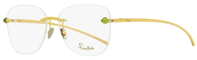 Pomellato Women's Rimless Eyeglasses Pm0071o 005 Gold/green 55mm In White