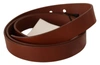 Costume National Brown Leather Silver Fastening Belt In Black