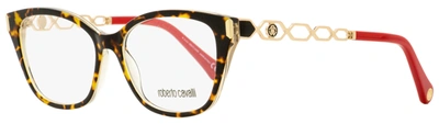 Roberto Cavalli Women's Rectangular Eyeglasses Rc5113 056 Gold/ruby Red 52mm