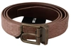 Dolce & Gabbana Beige Exotic Skin Gold Buckle Leather Belt In Beige