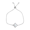 Adornia Four Point Flower Bolo Bracelet White Mother Of Pearl Silver