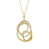 Rachel Glauber Rg 14k Gold Plated With Diamond Cubic Zirconia Free Form Love Knot Pendant Necklace In White