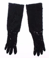 DOLCE & GABBANA Dolce & Gabbana Lace Wool Lambskin Fur Elbow Women's Gloves