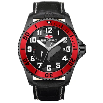 Seapro Men's Voyager Black Dial Watch In Red   / Black