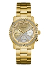 GUESS FACTORY GOLD-TONE OMBRE SHIMMER MULTIFUNCTION WATCH