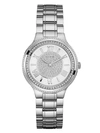 GUESS FACTORY SILVER-TONE STAINLESS STEEL ANALOG WATCH