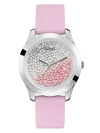 GUESS FACTORY PINK RHINESTONE SILICONE WATCH