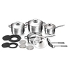 BERLINGER HAUS 15-Piece Stainless Steel Cookware Set Blauman Collection