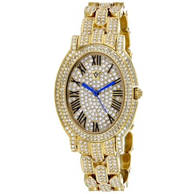 Christian Van Sant Amore Quartz Gold Dial Ladies Watch Cv7231 In Blue / Gold / Gold Tone / Yellow