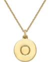 KATE SPADE KATE SPADE NEW YORK 12K GOLD-PLATED INITIALS PENDANT NECKLACE, 17" + 3" EXTENDER