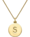 KATE SPADE 12K GOLD-PLATED INITIALS PENDANT NECKLACE, 17" + 3" EXTENDER