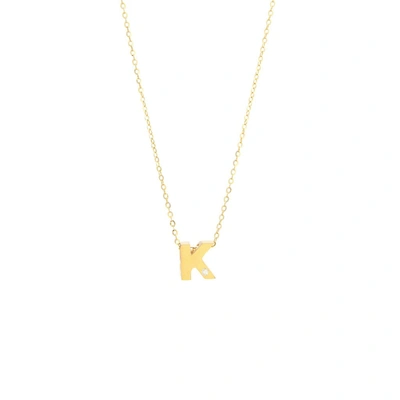 Monary 14k Yg Initial K W/ Diamond And Chain (16+2") In White