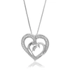 Vir Jewels 1/6 Cttw Lab Grown Diamond Double Heart Pendant Necklace .925 Sterling Silver 2/3 Inch With 18 Inch In Silver