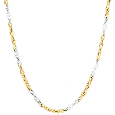 Pompeii3 Men's 14k Gold (28gram) Or Platinum (52gram) 4mm Link Chain Necklace 24"