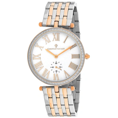 Christian Van Sant Hush Quartz Ladies Watch Cv0297 In Two Tone  / Gold Tone / Mop / Mother Of Pearl / Rose / Rose Gold Tone