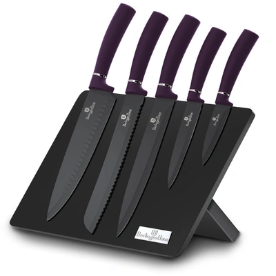 Berlinger Haus 6-piece Knife Set W/ Magnetic Holder Purple Collection