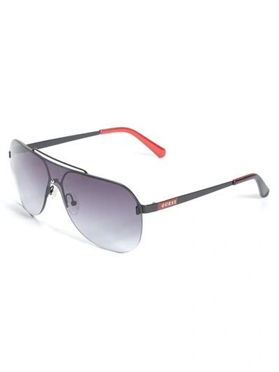 Guess Factory Rimless Shield Sunglasses In Purple