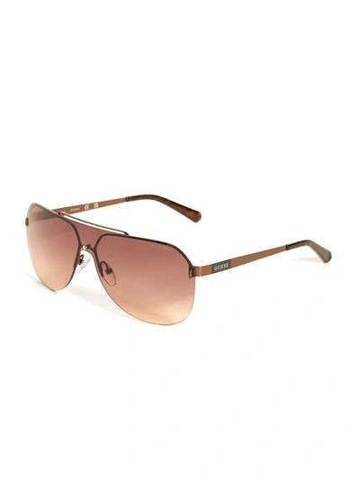 Guess Factory Rimless Shield Sunglasses In Beige
