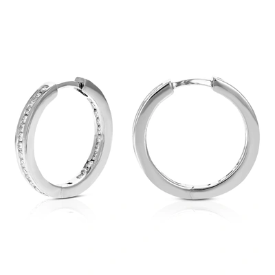 Vir Jewels 1/2 Cttw Round Lab Grown Diamond Hoop Earrings Beautiful Channel Setting On .925 Sterling Silver 3/4