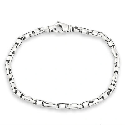 Pompeii3 Men's 14k Gold (16gram) Or Platinum (30gram) 4mm Link Bracelet 8.5" In Silver