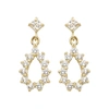 Ballstudz 14k Gold Cubic Zirconia Teardrop Earrings In Silver