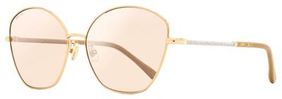 Jimmy Choo Women's Butterfly Sunglasses Marilia/g/sk Bku2s Gold/nude 63mm In Beige