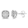 Vir Jewels 1/6 Cttw 54 Stones Round Lab Grown Diamond Studs Earrings .925 Sterling Silver Prong Set Square Shap In Silver