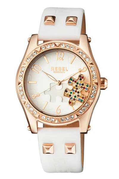 Rebel Gravesend White Dial Ladies Watch Rb111-8021 In Gold Tone / Rose / Rose Gold Tone / White