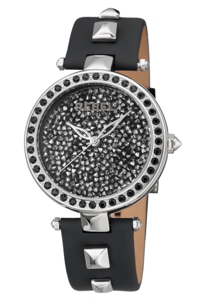 Rebel Rockaway Parkway Silver Dial Ladies Watch Rb101-4071 In Black / Silver