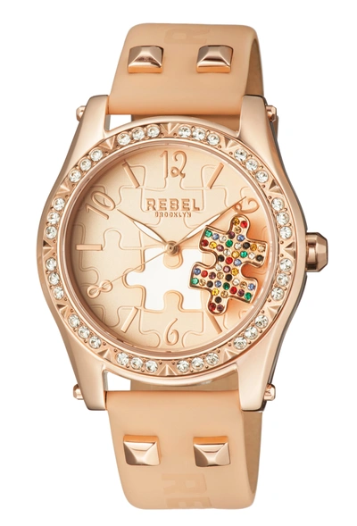 Rebel Gravesend Ladies Watch Rb111-8151 In Gold Tone / Rose / Rose Gold Tone / Tan