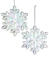 KURT ADLER Kurt Adler 5in Clear/Iridescent Snowflake Ornament Set of 12