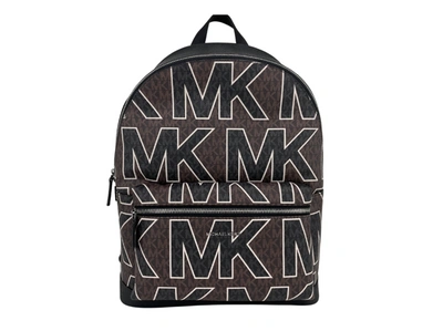 Michael Kors Cooper Large Signature Pvc Graphic Logo Backpack Bookwomen's Women's Bag In Black