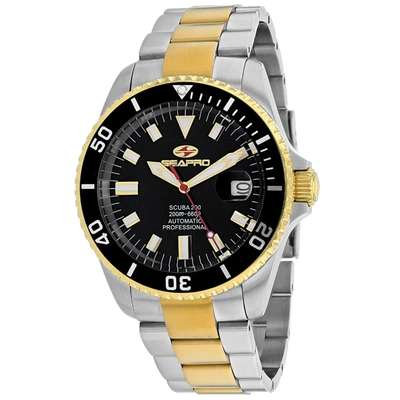 Seapro Men's Black Dial Watch In Multi