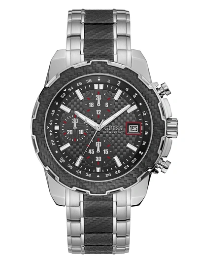 Guess Factory Silver-tone And Black Chronograph Watch
