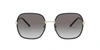 Prada Womens Black Pr 67xs 58 Rectangle-frame Metal Sunglasses In Grey