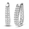 Vir Jewels 1.50 Cttw Round Lab Grown Diamond Hoop Earrings .925 Sterling Silver Prong Set