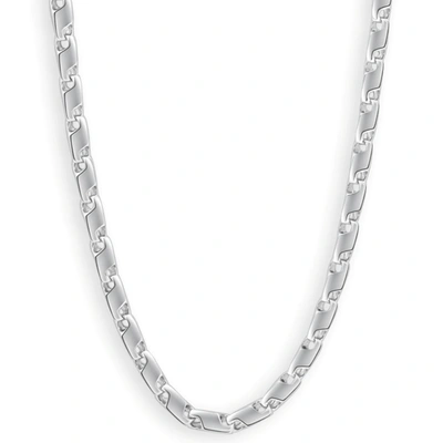 Pompeii3 Men's 14k Gold (70gram) Or Platinum (130gram) 6.5mm Link Chain Necklace 23" In Black