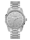 Guess Factory Silver-tone And Rhinestone Analog Watch