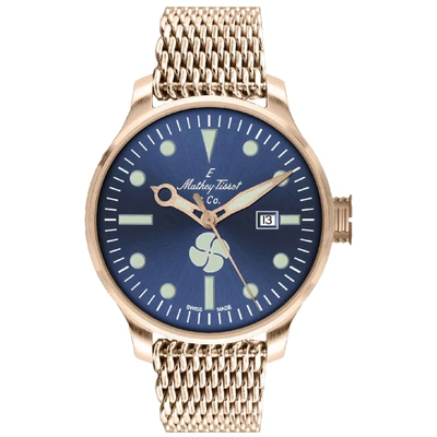 Mathey-tissot Elica Automatic Blue Dial Mens Watch U-121pbu In Blue / Gold / Gold Tone / Rose / Rose Gold / Rose Gold Tone