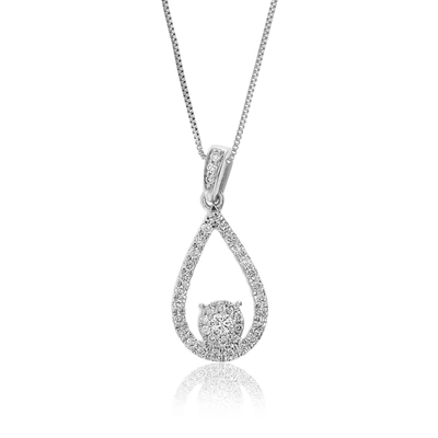 Vir Jewels 1/3 Cttw Lab Grown Diamond Drop Pendant Necklace .925 Sterling Silver 3/4 Inch With 18 Inch Chain