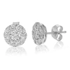 Vir Jewels 1 Cttw Round Lab Grown Diamond Stud Earrings .925 Sterling Silver Prong Set 1/3 Inch In Silver