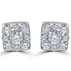 Pompeii3 1.20 Ct Diamond Cushion Halo Studs Womens Earrings 14k White Gold In Multi