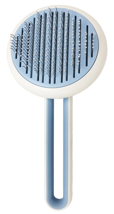 Pet Life Concepto Modern Bristle Grooming Pet Deshedder Comb In Blue